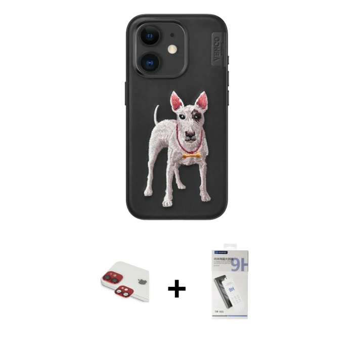 MARSİLYAN™- iPhone 11 Kılıf Nova Form Koleksiyonu - Şeffaf Uv Polymer Nano Ekran Koruyucu + Pers Alüminyum Kamera Lens - KI