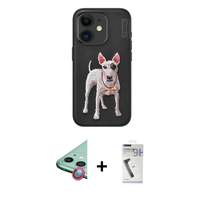 MARSİLYAN™- iPhone 11 Kılıf Nova Form Koleksiyonu - Şeffaf Uv Polymer Nano Ekran Koruyucu + Raze Metal Kamera Lens - KI