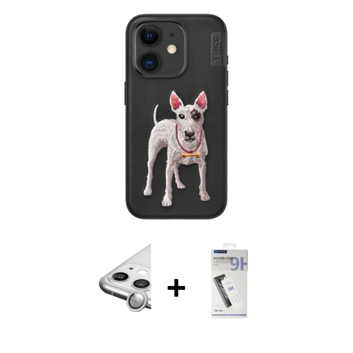 MARSİLYAN™- iPhone 11 Kılıf Nova Form Koleksiyonu - Şeffaf Uv Polymer Nano Ekran Koruyucu + Raze Metal Kamera Lens - GS