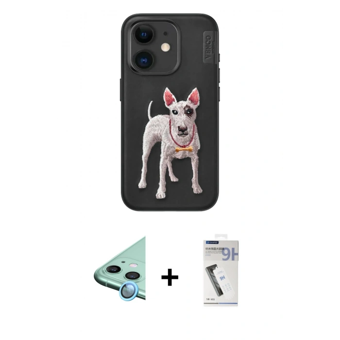 MARSİLYAN™- iPhone 11 Kılıf Nova Form Koleksiyonu - Şeffaf Uv Polymer Nano Ekran Koruyucu + Raze Metal Kamera Lens - MI