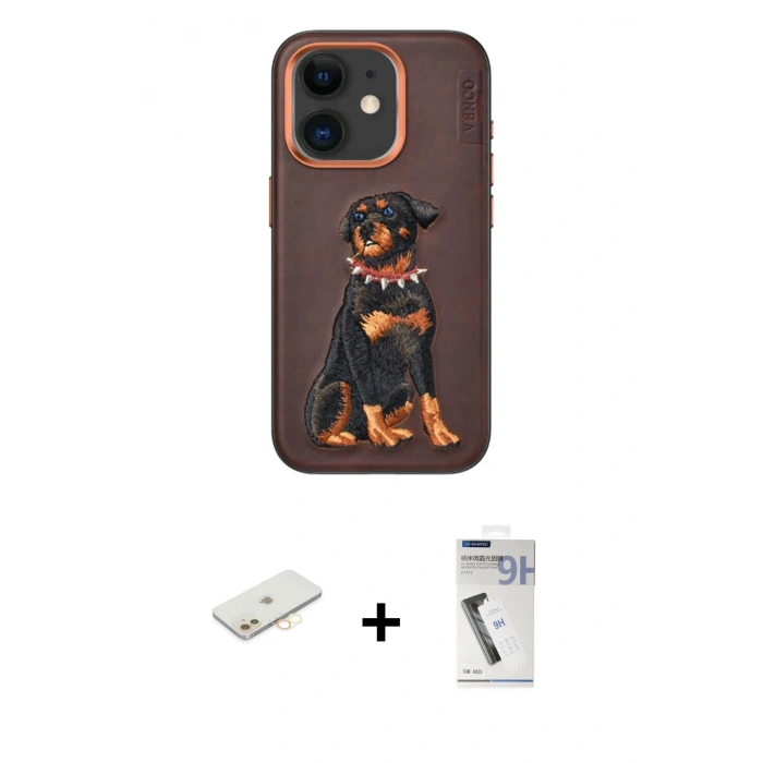 MARSİLYAN™- iPhone 11 Kılıf Nova Form Koleksiyonu - Şeffaf Uv Polymer Nano Ekran Koruyucu + Renkli Kamera Lens Koruma Cam - SI