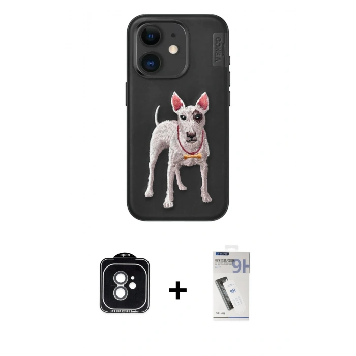MARSİLYAN™- iPhone 11 Kılıf Nova Form Koleksiyonu - Şeffaf Uv Polymer Nano Ekran Koruyucu + Yeşil PVD Metal Kamera Lens