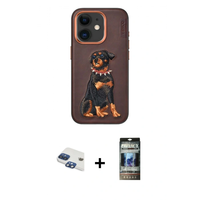 MARSİLYAN™- iPhone 11 Kılıf Nova Form Koleksiyonu - Siyah 34D Hayalet Izgaralı Cam + Pers Alüminyum Kamera Lens - LT