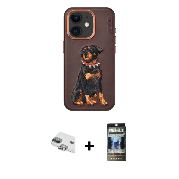 MARSİLYAN™- iPhone 11 Kılıf Nova Form Koleksiyonu - Siyah 34D Hayalet Izgaralı Cam + Pers Alüminyum Kamera Lens - YL