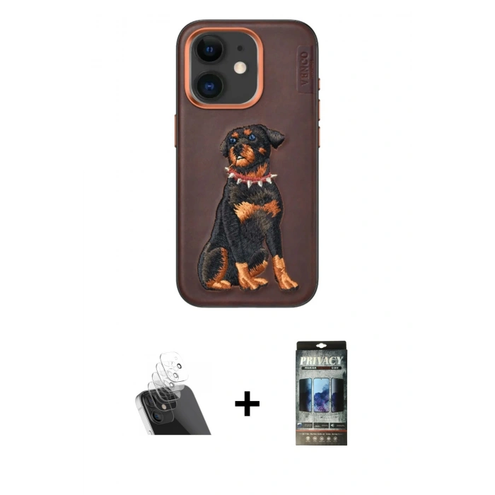 MARSİLYAN™- iPhone 11 Kılıf Nova Form Koleksiyonu - Siyah 34D Hayalet Izgaralı Cam + Kamera Lens Koruma Cam - SF