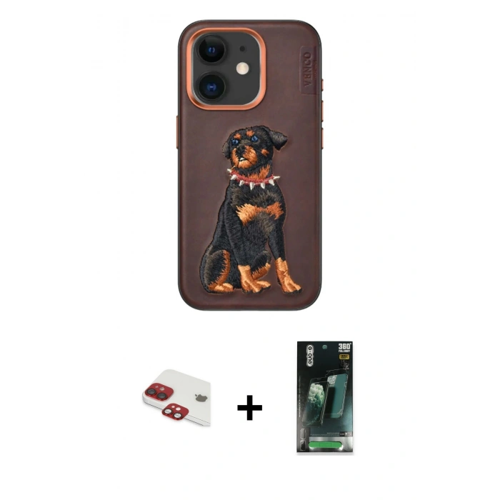 MARSİLYAN™- iPhone 11 Kılıf Nova Form Koleksiyonu - Siyah 360 Mat Full Body Arka Koruyucu + Pers Alüminyum Kamera Lens - KI