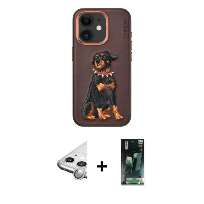 MARSİLYAN™- iPhone 11 Kılıf Nova Form Koleksiyonu - Siyah 360 Mat Full Body Arka Koruyucu + Raze Metal Kamera Lens - GS