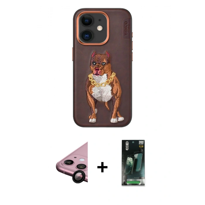 MARSİLYAN™- iPhone 11 Kılıf Nova Form Koleksiyonu - Siyah 360 Mat Full Body Arka Koruyucu + Raze Metal Kamera Lens - SH