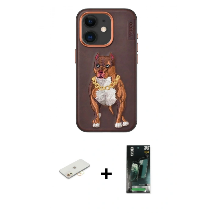 MARSİLYAN™- iPhone 11 Kılıf Nova Form Koleksiyonu - Siyah 360 Mat Full Body Arka Koruyucu + Renkli Kamera Lens Koruma Cam - SI