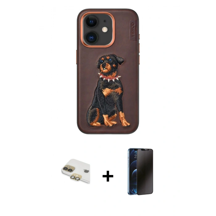 MARSİLYAN™- iPhone 11 Kılıf Nova Form Koleksiyonu - Siyah 3D Antistatik Hayalet Cam Ekran Koruyucu + Pers Alüminyum Kamera Lens - GD