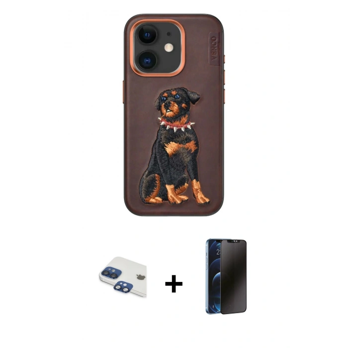 MARSİLYAN™- iPhone 11 Kılıf Nova Form Koleksiyonu - Siyah 3D Antistatik Hayalet Cam Ekran Koruyucu + Pers Alüminyum Kamera Lens - LT