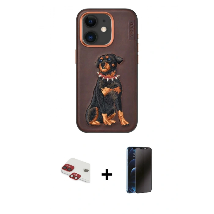 MARSİLYAN™- iPhone 11 Kılıf Nova Form Koleksiyonu - Siyah 3D Antistatik Hayalet Cam Ekran Koruyucu + Pers Alüminyum Kamera Lens - KI