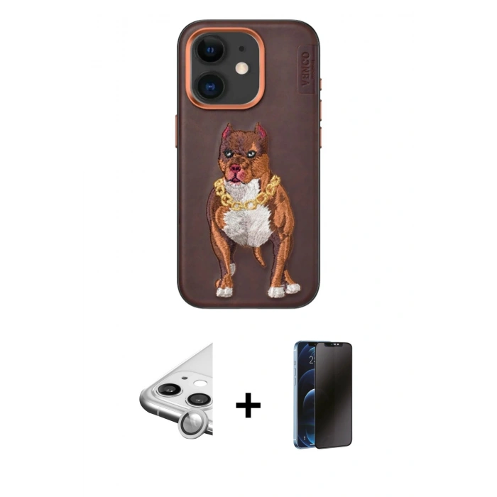 MARSİLYAN™- iPhone 11 Kılıf Nova Form Koleksiyonu - Siyah 3D Antistatik Hayalet Cam Ekran Koruyucu + Raze Metal Kamera Lens - GS