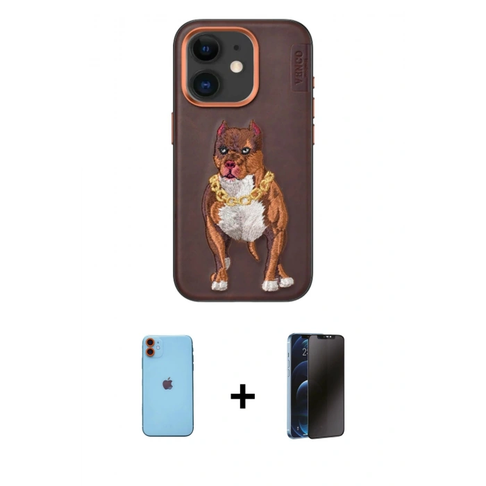 MARSİLYAN™- iPhone 11 Kılıf Nova Form Koleksiyonu - Siyah 3D Antistatik Hayalet Cam Ekran Koruyucu + Neon Fosforlu Kamera Lens - TU