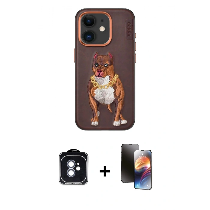 MARSİLYAN™- iPhone 11 Kılıf Nova Form Koleksiyonu - Siyah 3D Antistatik Mat Seramik Nano Ekran Koruyucu + PVD Metal Kamera Lens - MI