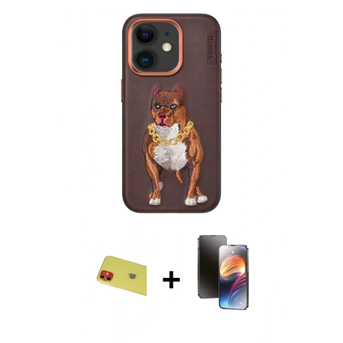 MARSİLYAN™- iPhone 11 Kılıf Nova Form Koleksiyonu - Siyah 3D Antistatik Mat Seramik Nano Ekran Koruyucu + Rainbow Kamera Lens Koruma Cam - KI