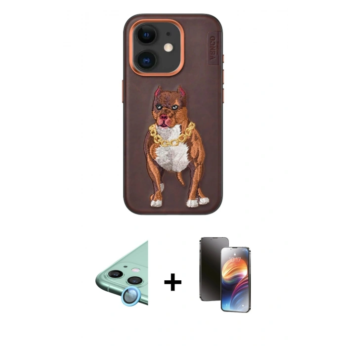 MARSİLYAN™- iPhone 11 Kılıf Nova Form Koleksiyonu - Siyah 3D Antistatik Mat Seramik Nano Ekran Koruyucu + Raze Metal Kamera Lens - MI
