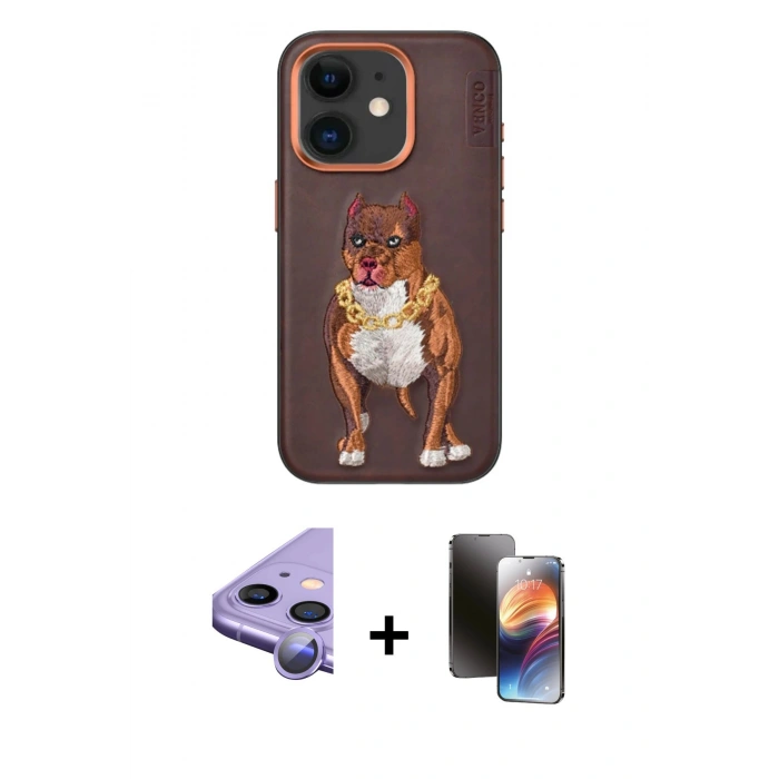 MARSİLYAN™- iPhone 11 Kılıf Nova Form Koleksiyonu - Siyah 3D Antistatik Mat Seramik Nano Ekran Koruyucu + Raze Metal Kamera Lens - MR