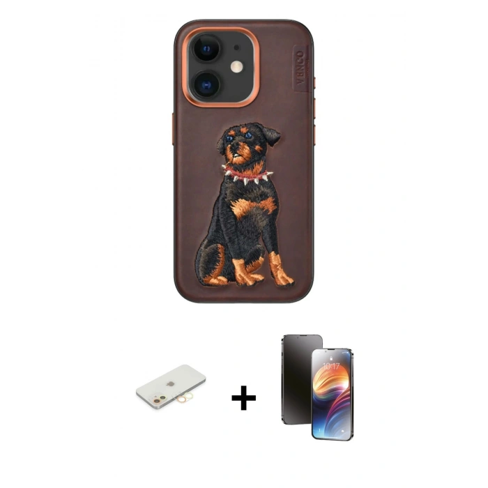MARSİLYAN™- iPhone 11 Kılıf Nova Form Koleksiyonu - Siyah 3D Antistatik Mat Seramik Nano Ekran Koruyucu + Renkli Kamera Lens Koruma Cam - SI