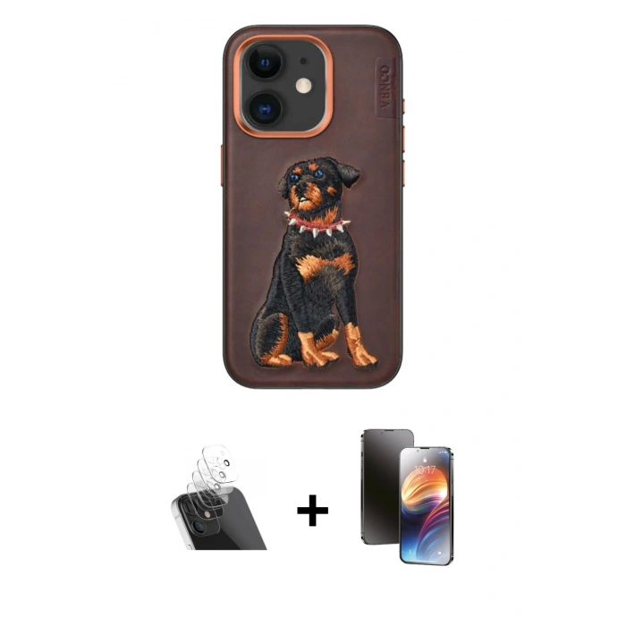 MARSİLYAN™- iPhone 11 Kılıf Nova Form Koleksiyonu - Siyah 3D Antistatik Mat Seramik Nano Ekran Koruyucu + Şeffaf Kamera Lens Koruma Cam