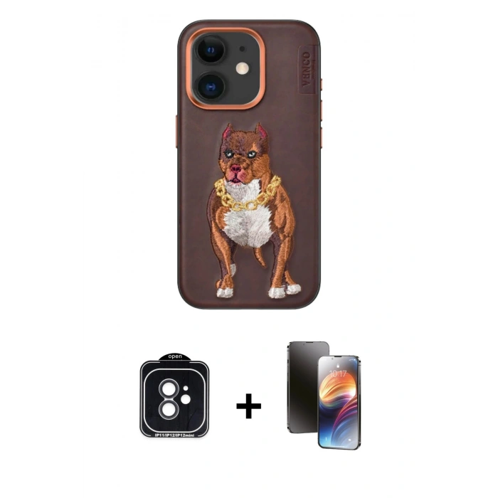 MARSİLYAN™- iPhone 11 Kılıf Nova Form Koleksiyonu - Siyah 3D Antistatik Mat Seramik Nano Ekran Koruyucu + PVD Metal Kamera Lens - SH