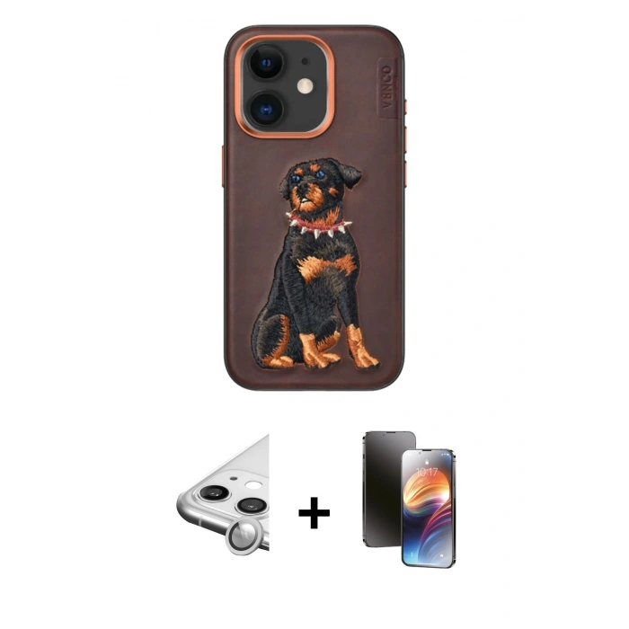 MARSİLYAN™- iPhone 11 Kılıf Nova Form Koleksiyonu - Siyah 3D Antistatik Mat Seramik Nano Ekran Koruyucu + Raze Metal Kamera Lens - GS