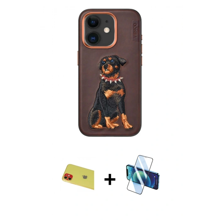 MARSİLYAN™- iPhone 11 Kılıf Nova Form Koleksiyonu - Siyah 3D Antistatik Seramik Nano Ekran Koruyucu + Rainbow Kamera Lens Koruma Cam - KI