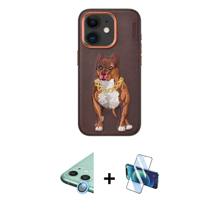 MARSİLYAN™- iPhone 11 Kılıf Nova Form Koleksiyonu - Siyah 3D Antistatik Seramik Nano Ekran Koruyucu + Raze Metal Kamera Lens - MI