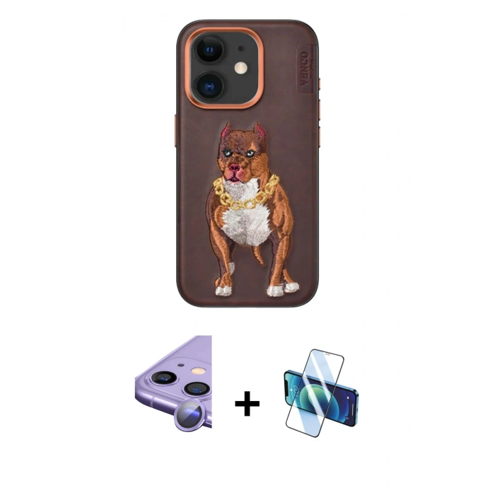 MARSİLYAN™- iPhone 11 Kılıf Nova Form Koleksiyonu - Siyah 3D Antistatik Seramik Nano Ekran Koruyucu + Raze Metal Kamera Lens - MR