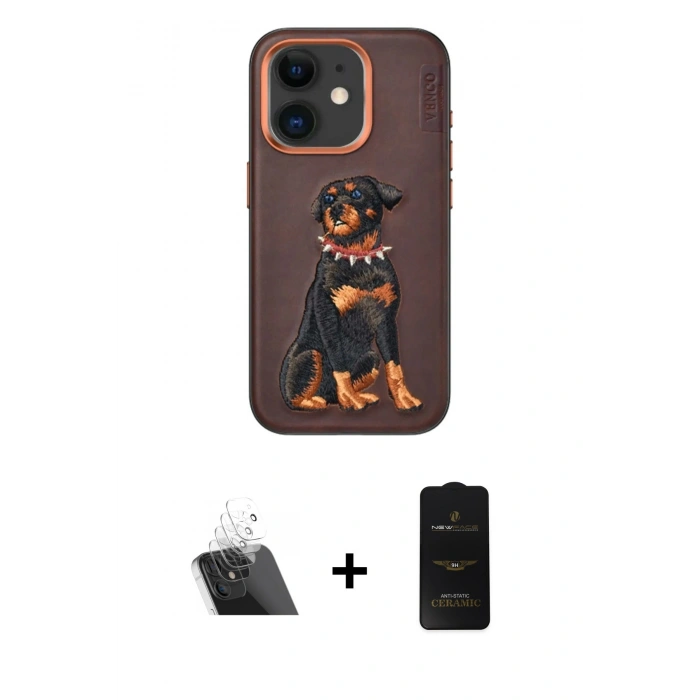 MARSİLYAN™- iPhone 11 Kılıf Nova Form Koleksiyonu - Siyah 6D Antistatik Mat Seramik Hayalet Nano Ekran Koruyucu + Kamera Lens Koruma Cam - SF
