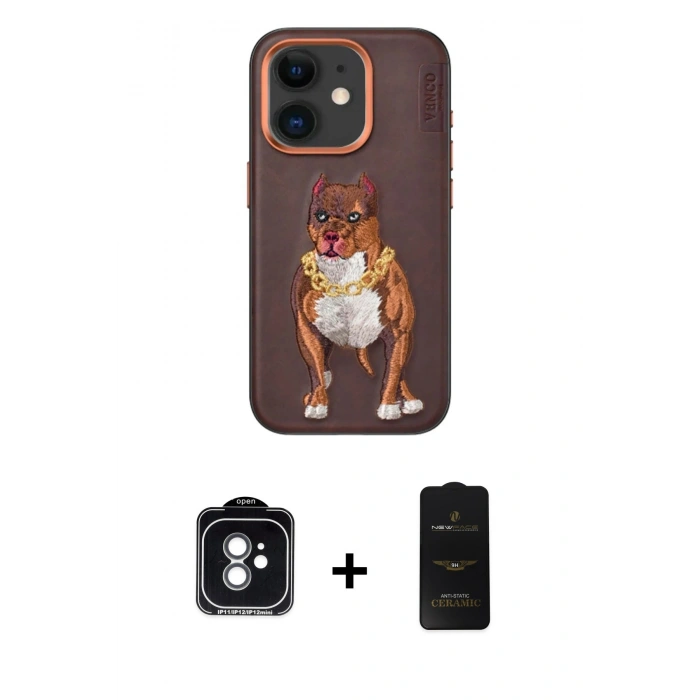 MARSİLYAN™- iPhone 11 Kılıf Nova Form Koleksiyonu - Siyah 6D Antistatik Mat Seramik Hayalet Nano Ekran Koruyucu + PVD Metal Kamera Lens - YL