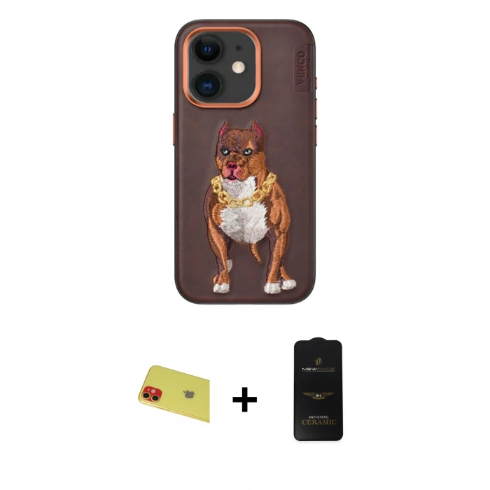 MARSİLYAN™- iPhone 11 Kılıf Nova Form Koleksiyonu - Siyah 6D Antistatik Mat Seramik Hayalet Nano Ekran Koruyucu + Rainbow Kamera Lens Koruma Cam - KI