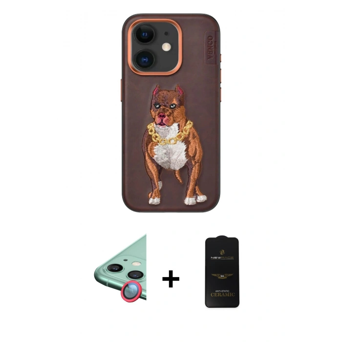 MARSİLYAN™- iPhone 11 Kılıf Nova Form Koleksiyonu - Siyah 6D Antistatik Mat Seramik Hayalet Nano Ekran Koruyucu + Raze Metal Kamera Lens - KI