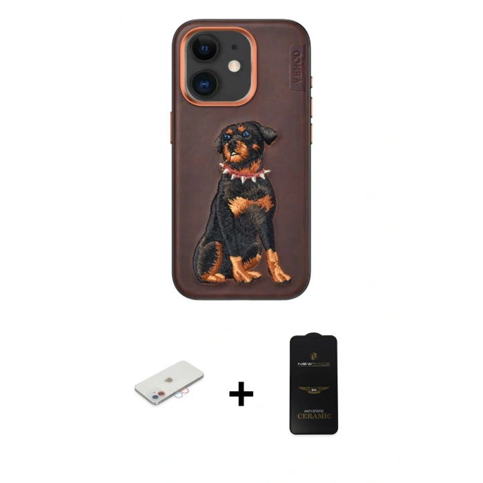 MARSİLYAN™- iPhone 11 Kılıf Nova Form Koleksiyonu - Siyah 6D Antistatik Mat Seramik Hayalet Nano Ekran Koruyucu + Renkli Kamera Lens Koruma Cam - PE