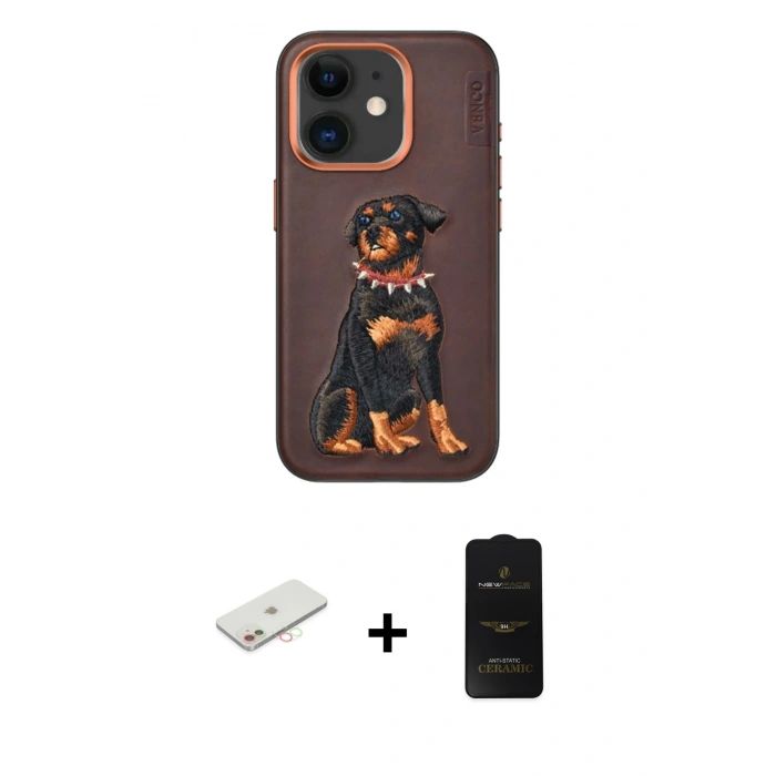 MARSİLYAN™- iPhone 11 Kılıf Nova Form Koleksiyonu - Siyah 6D Antistatik Mat Seramik Hayalet Nano Ekran Koruyucu + Renkli Kamera Lens Koruma Cam - YL
