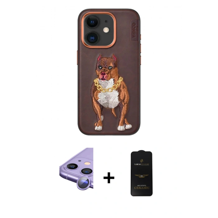 MARSİLYAN™- iPhone 11 Kılıf Nova Form Koleksiyonu - Siyah 6D Antistatik Mat Seramik Hayalet Nano Ekran Koruyucu + Raze Metal Kamera Lens - MR