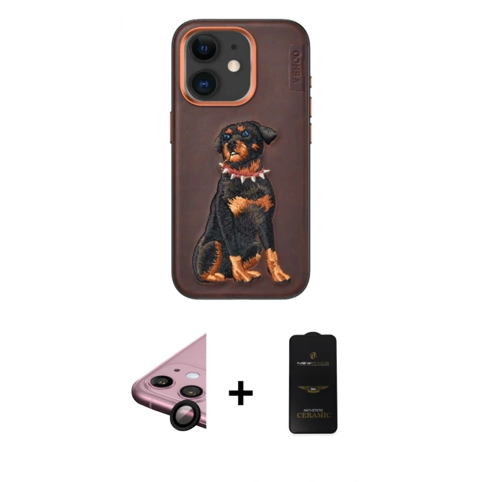 MARSİLYAN™- iPhone 11 Kılıf Nova Form Koleksiyonu - Siyah 6D Antistatik Mat Seramik Hayalet Nano Ekran Koruyucu + Raze Metal Kamera Lens - SH