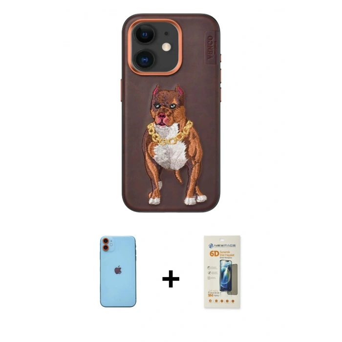 MARSİLYAN™- iPhone 11 Kılıf Nova Form Koleksiyonu - Siyah 6D Mat Seramik Hayalet Nano Ekran Koruyucu + Neon Fosforlu Kamera Lens - TU
