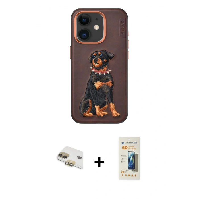 MARSİLYAN™- iPhone 11 Kılıf Nova Form Koleksiyonu - Siyah 6D Mat Seramik Hayalet Nano Ekran Koruyucu + Pers Alüminyum Kamera Lens - GD
