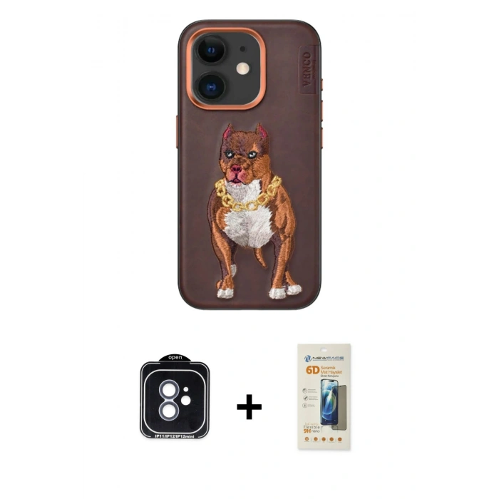 MARSİLYAN™- iPhone 11 Kılıf Nova Form Koleksiyonu - Siyah 6D Mat Seramik Hayalet Nano Ekran Koruyucu + PVD Metal Kamera Lens - MI