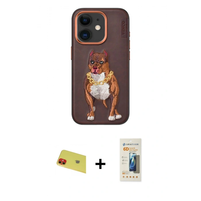 MARSİLYAN™- iPhone 11 Kılıf Nova Form Koleksiyonu - Siyah 6D Mat Seramik Hayalet Nano Ekran Koruyucu + Rainbow Kamera Lens Koruma Cam - KI