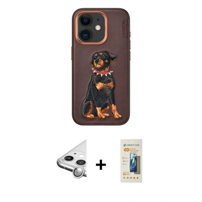 MARSİLYAN™- iPhone 11 Kılıf Nova Form Koleksiyonu - Siyah 6D Mat Seramik Hayalet Nano Ekran Koruyucu + Raze Metal Kamera Lens - GS