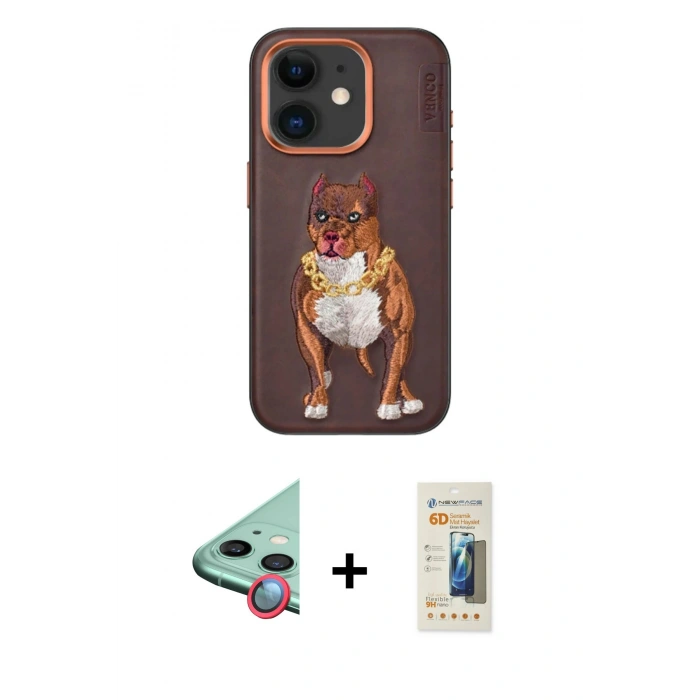 MARSİLYAN™- iPhone 11 Kılıf Nova Form Koleksiyonu - Siyah 6D Mat Seramik Hayalet Nano Ekran Koruyucu + Raze Metal Kamera Lens - KI