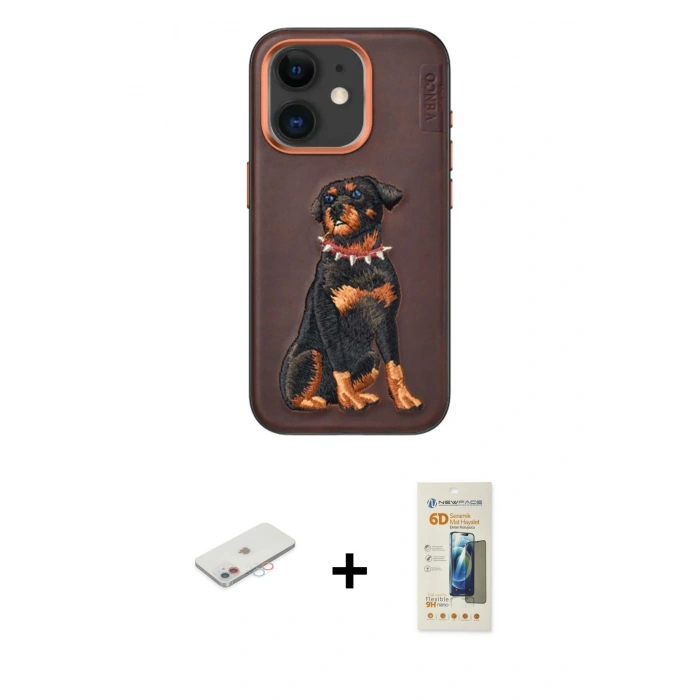 MARSİLYAN™- iPhone 11 Kılıf Nova Form Koleksiyonu - Siyah 6D Mat Seramik Hayalet Nano Ekran Koruyucu + Renkli Kamera Lens Koruma Cam - PE