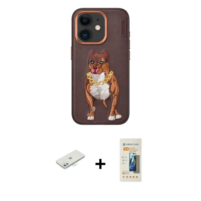 MARSİLYAN™- iPhone 11 Kılıf Nova Form Koleksiyonu - Siyah 6D Mat Seramik Hayalet Nano Ekran Koruyucu + Renkli Kamera Lens Koruma Cam - SI