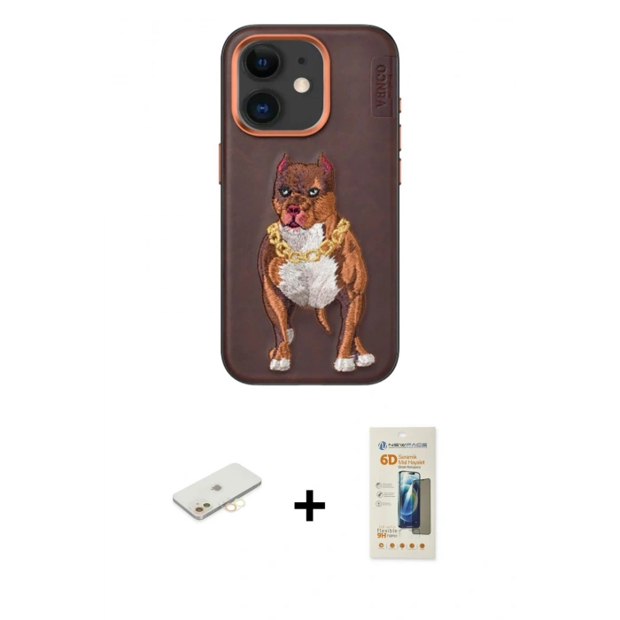 MARSİLYAN™- iPhone 11 Kılıf Nova Form Koleksiyonu - Siyah 6D Mat Seramik Hayalet Nano Ekran Koruyucu + Renkli Kamera Lens Koruma Cam - SI