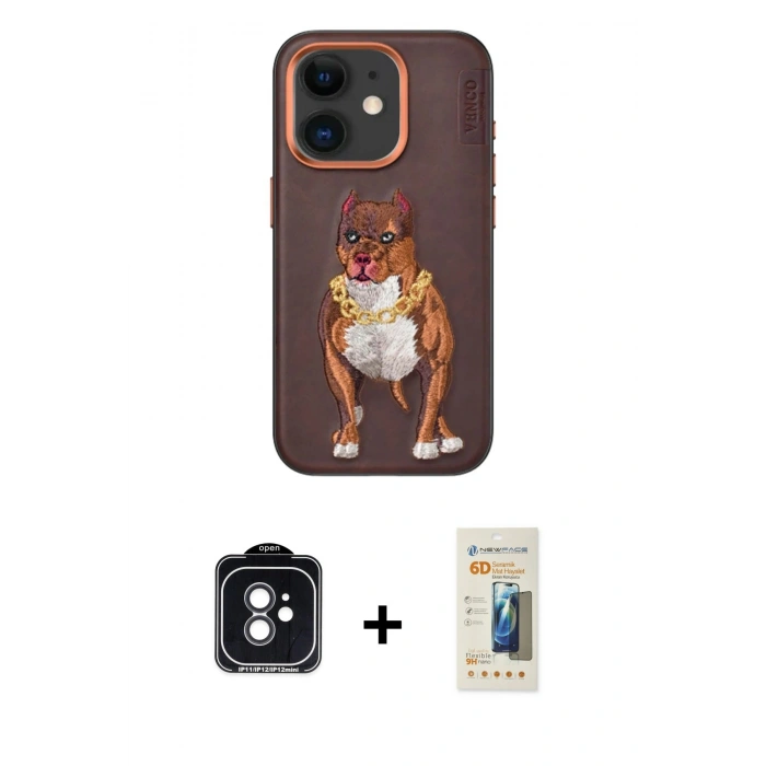 MARSİLYAN™- iPhone 11 Kılıf Nova Form Koleksiyonu - Siyah 6D Mat Seramik Hayalet Nano Ekran Koruyucu + PVD Metal Kamera Lens - SH