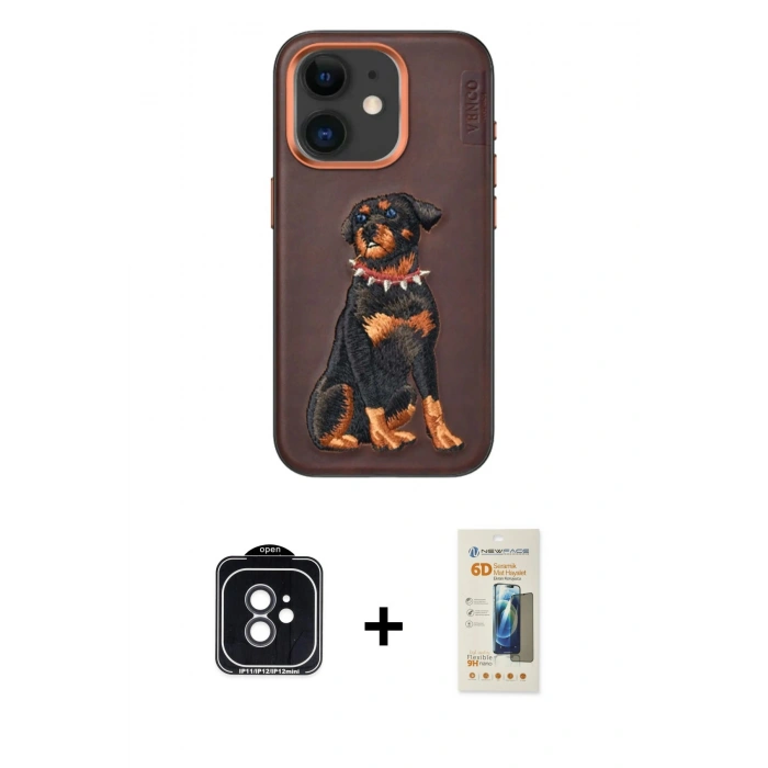 MARSİLYAN™- iPhone 11 Kılıf Nova Form Koleksiyonu - Siyah 6D Mat Seramik Hayalet Nano Ekran Koruyucu + PVD Metal Kamera Lens - SH
