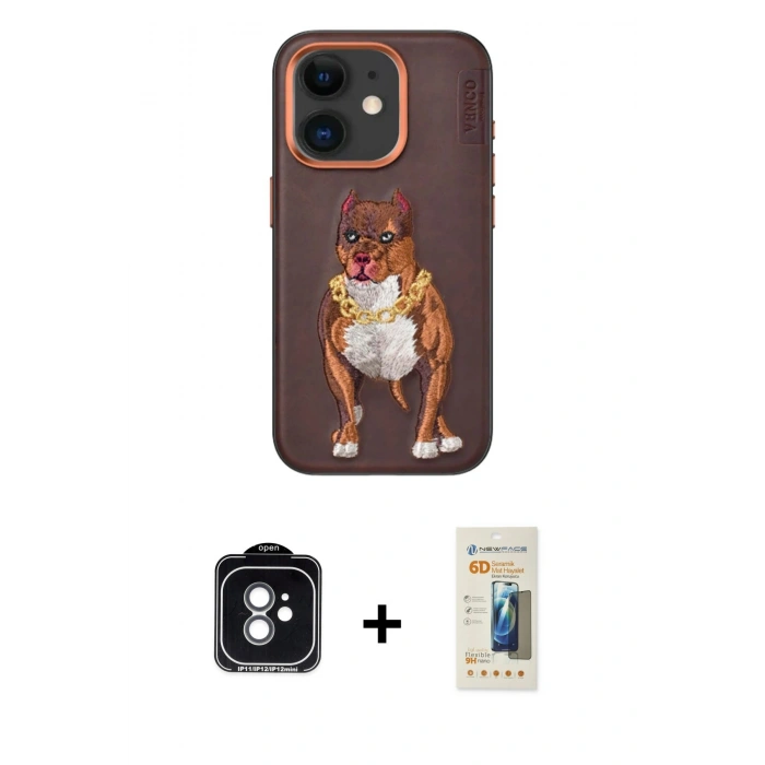 MARSİLYAN™- iPhone 11 Kılıf Nova Form Koleksiyonu - Siyah 6D Mat Seramik Hayalet Nano Ekran Koruyucu + PVD Metal Kamera Lens - YL