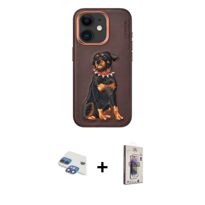 MARSİLYAN™- iPhone 11 Kılıf Nova Form Koleksiyonu - Siyah Bilvis 3D Cam Ekran Koruyucu + Pers Alüminyum Kamera Lens - GI